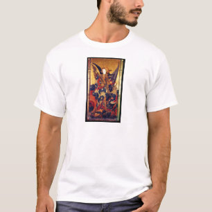 Camiseta Diabo vencendo de St Michael como o cavaleiro