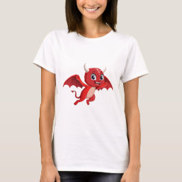 Camiseta Diabo voador de desenho animado fofo