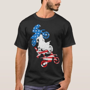 Camiseta Diafragma Rider Azul Vermelho Branco EUA Bandeira 