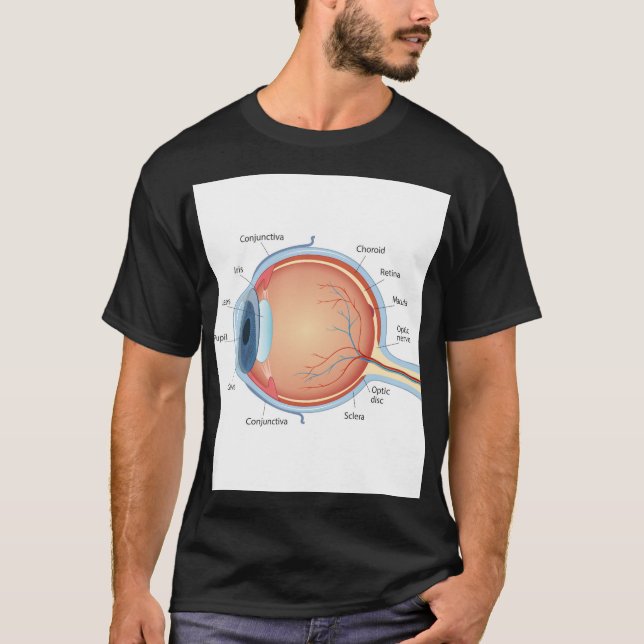Camiseta Diagrama anatômico do olho (Frente)