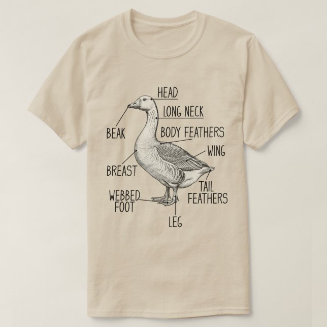Camiseta Diagrama da Anatomia de Ganso (Frente do Design)