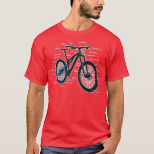 Camiseta Diagrama de Bike Partes de um Montanha Bikes