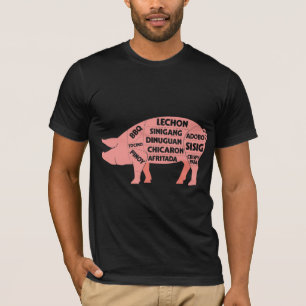 Camiseta Diagrama de churrasco Filipino Porcos de Porco Car