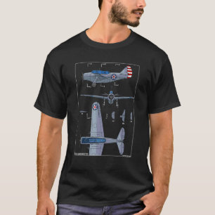 Camiseta Diagrama de Cores do Avião de Observação North Ame