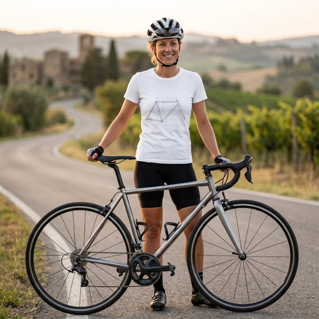 Camiseta Diagrama de Geometria de Quadro de Bicicleta  (Criador carregado)