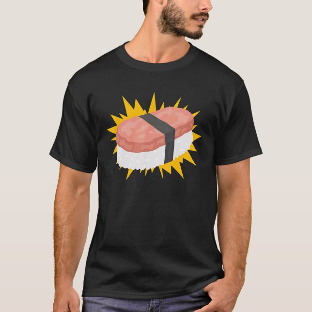 Camiseta Diagrama de Instruções de Comida Spam Musubi Japon (Frente)