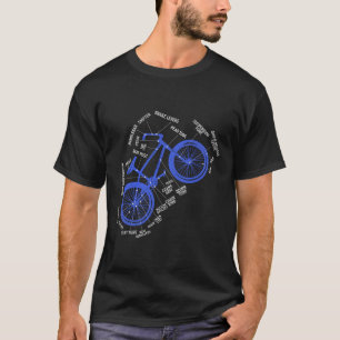 Camiseta Diagrama de Peças de Bicicleta de Mountain Bike Ci
