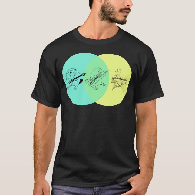 Camiseta Diagrama de Venn de Playpus de Keytar (Frente)
