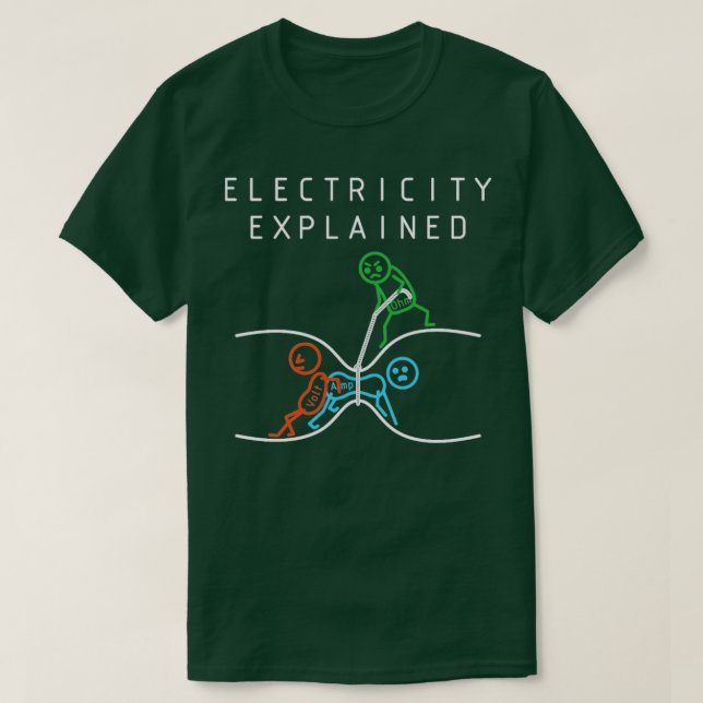 Camiseta Diagrama Elétrico Eletricidade Explicada Ohms (Frente do Design)