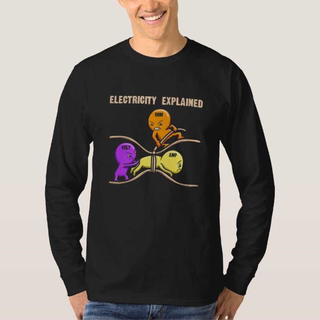 Camiseta Diagrama Elétrico Eletricidade Explicada Ohms Watt (Frente)