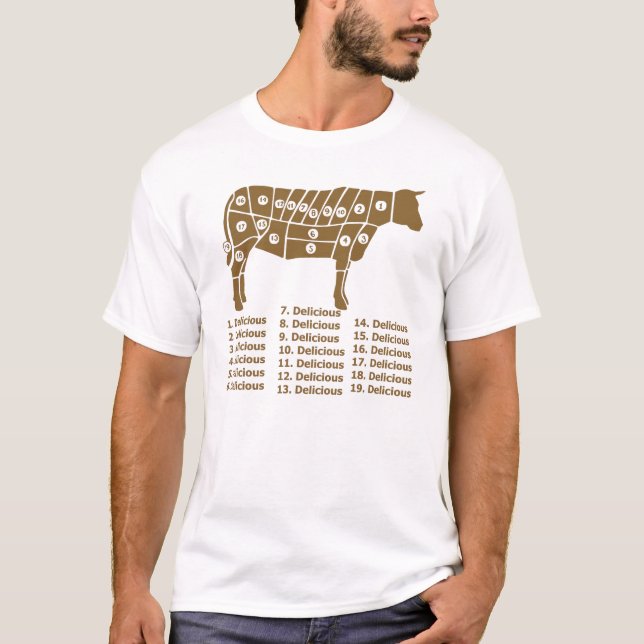 Camiseta Diagrama engraçado da vaca (Frente)