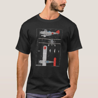 Camiseta Diagrama Premium do Biplano Yokosuka B4Y Japonês d