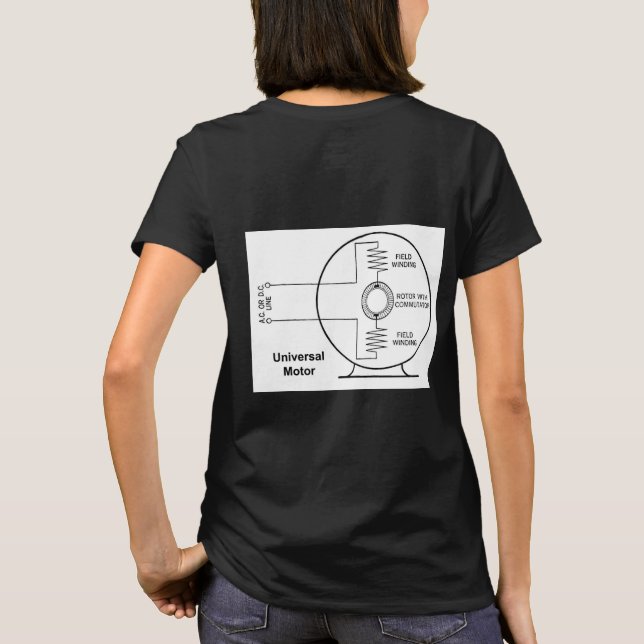 Camiseta Diagrama Universal do Motor na Parte de Trás da Ca (Verso)
