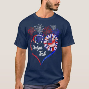 Camiseta Diálise Patriótica Bandeira Americana Sunflower L