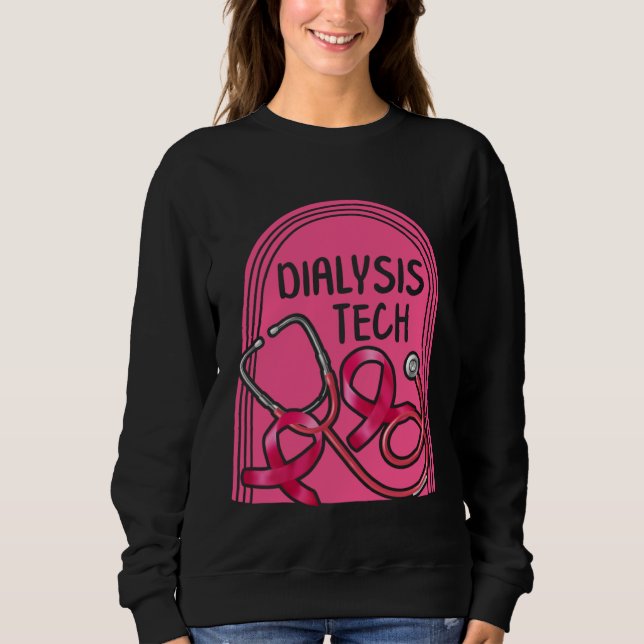 Camiseta Dialysis Nurse Dialysis Tech Pink Stethoscope Tee  (Frente)