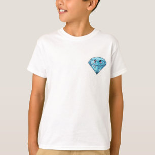 Camiseta Diamante Azul Brilhante Kawaii Kids