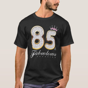 Camiseta Diamante C de Aniversário de 85 e Fabuloso 85 Ano