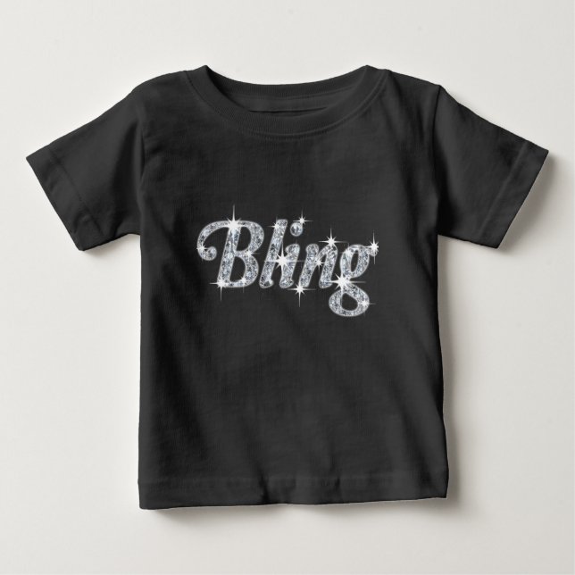 Camiseta Diamante falsa na design de Bling preto  (Frente)
