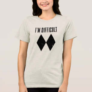 Camiseta Diamante Negro Duplo Sou Difícil de Esquiar Novida
