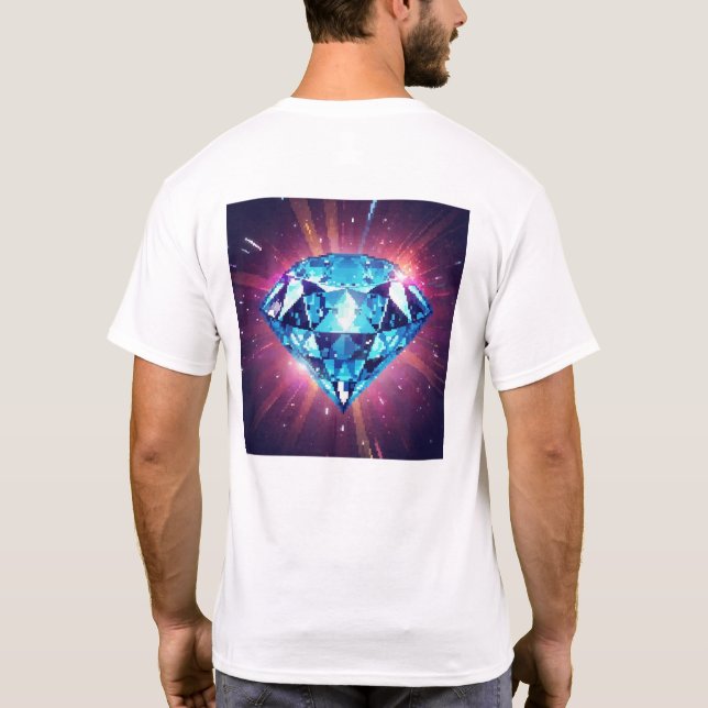 Camiseta Diamante Pixelado Brilhante (Verso)