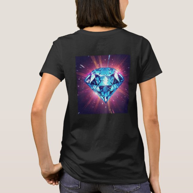 Camiseta Diamante Pixelado Brilhante (Verso)