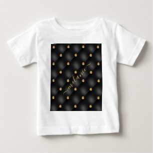 Camiseta Diamante preto Dourado Nome personalizado com tufa