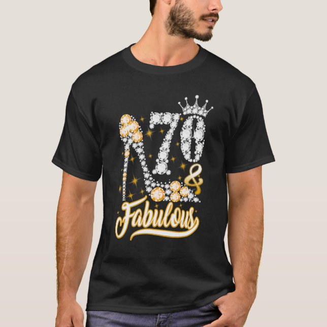 Camiseta Diamante S de Aniversário de 70 e Fabuloso 70 anos (Frente)