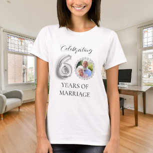 Camiseta Diamantes de fotos do aniversário de 60 anos