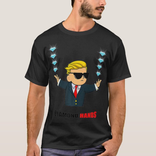 Camiseta Diamond Hands Wall Street Bets Mascot Premium (Frente)