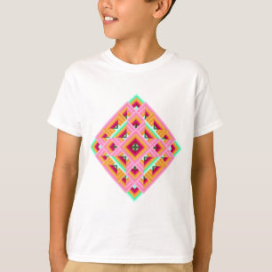 Camiseta Diamond Quilt em Rosa e Verde