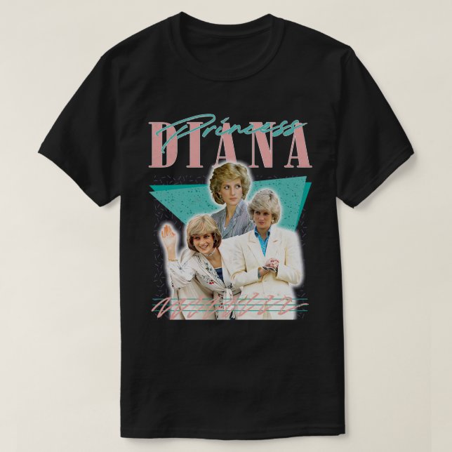 Camiseta Diana Retro 80s Trabalho de arte do ventilador (Frente do Design)