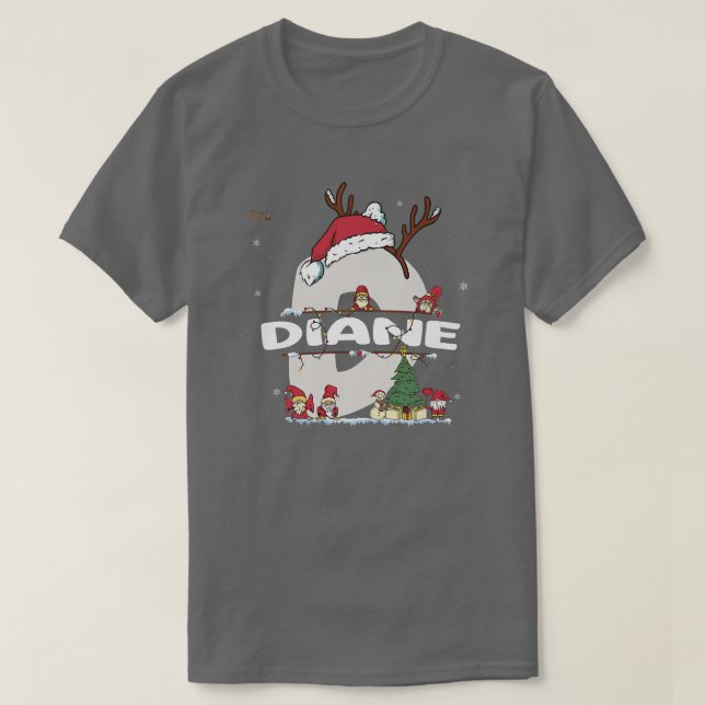 Camiseta Diane Christmas w Diane Name para xmas engraçados (Frente do Design)