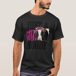Camiseta Diário Floral Vaca Apenas Novilha Mal-Humorada Vac