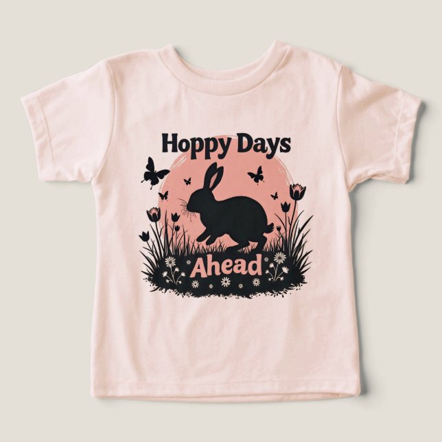 Camiseta Dias Alegres à Frente Coelhinho Fofo de Páscoa Coe (Design frontal)