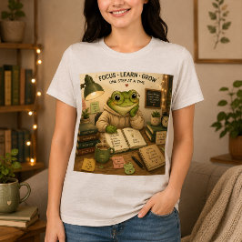 Camiseta Dias Chuvosos Dias Aconchegantes Sapo Lendo Livro