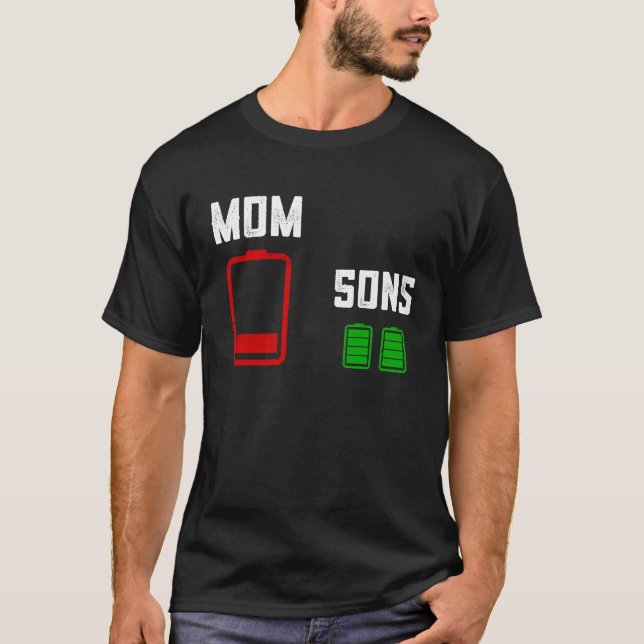 Camiseta Dias de as mães Para A Mãe Do Filho Gêmeo Mãe Baix (Frente)