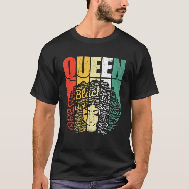 Camiseta Dias de as mães Rainhas Melaninas, 11 de junho (Frente)