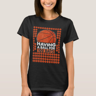 Camiseta Dias De Bolas De 100 Dias De Basquete Escolar Para