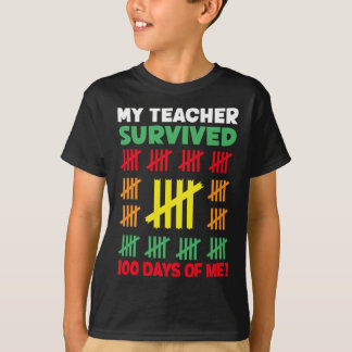 Camiseta Dias De Crianças Escolares 100h Dia Do Ensino