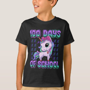 Camiseta Dias de Escola Unicórnio 100 Dias Mais Inteligente