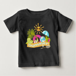 Camiseta Dias de férias na praia sorridentes de sol nos ócu