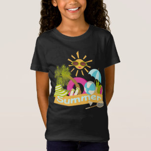 Camiseta Dias de férias na praia sorridentes de sol nos ócu