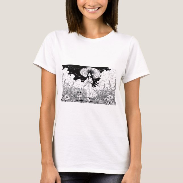 Camiseta Dias de Jardim Andando Sunny (Frente)
