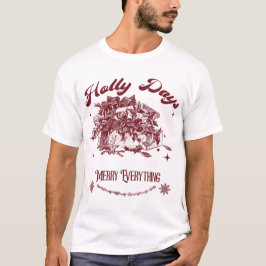 Camiseta Dias de Natal Vintage Holly