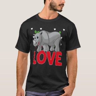 Camiseta Dias de os namorados Adoram Rinoceronte