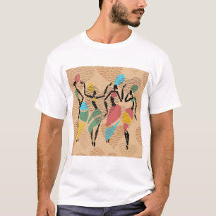 Camiseta dias de os namorados africanos dançam, padrão de
