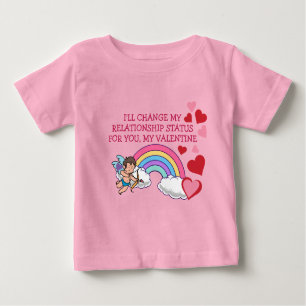 Camiseta Dias de os namorados Cupid Amor Corações Arco-Íris