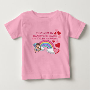 Camiseta Dias de os namorados Cupidos Adoram Copas Arco-Ír
