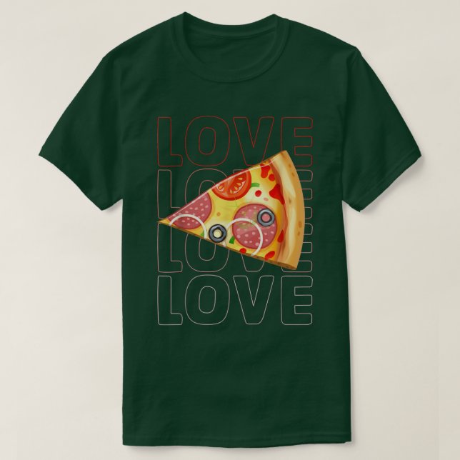 Camiseta Dias de os namorados De Pizza Fatia Casais Corresp (Frente do Design)