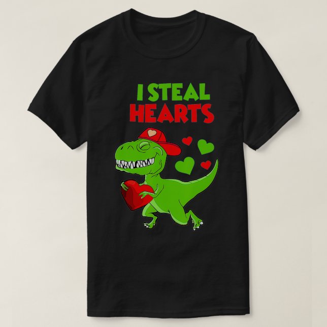 Camiseta Dias de os namorados Dinossauro TRe Lover I Roubar (Frente do Design)